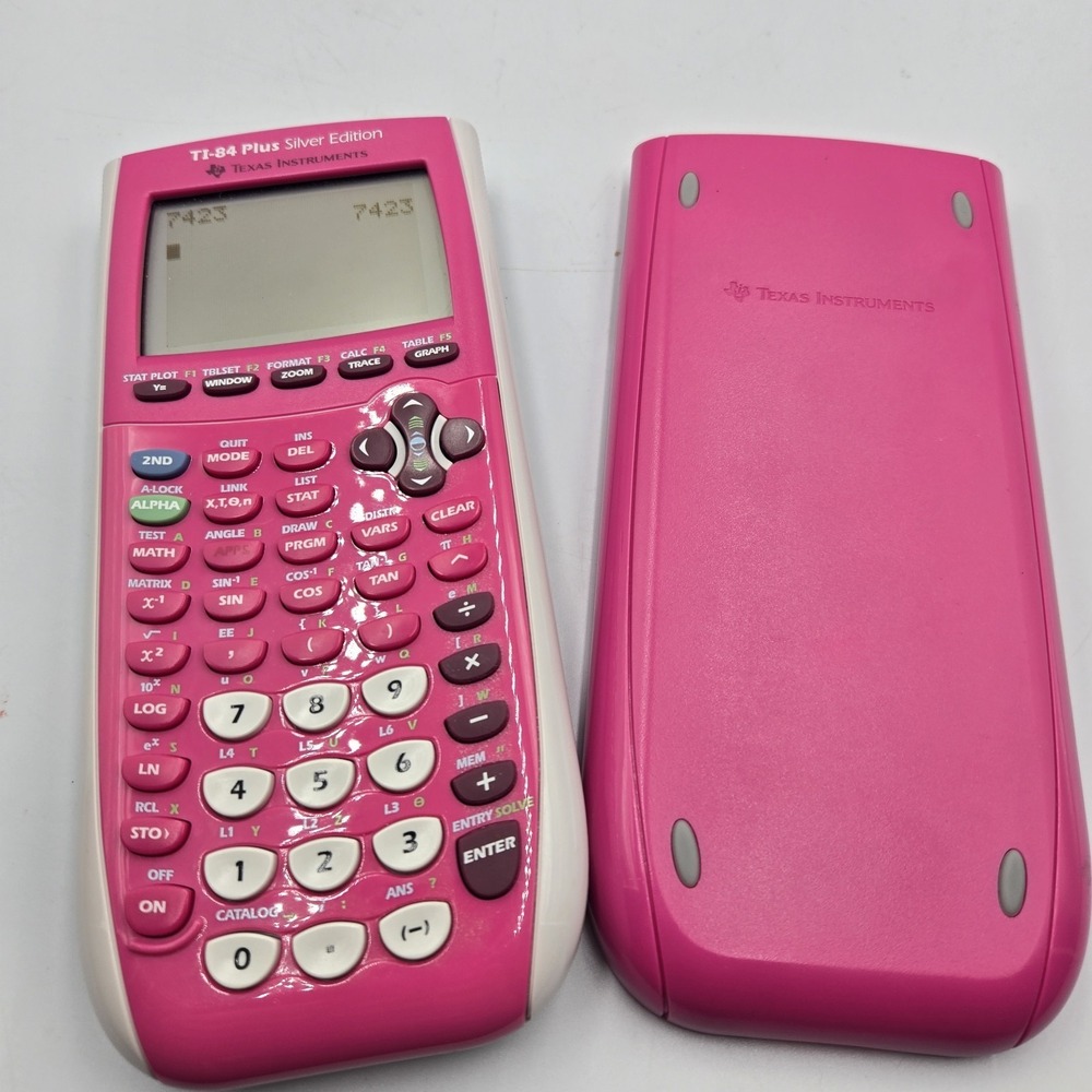 Texas Instruments TI-84 Plus Silver Edition Graphing Calculator W/Cover - Pink
